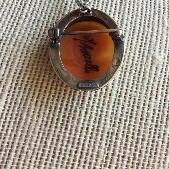 Vintage Italian Signed Borriello Cameo Pin Pendan… - image 4
