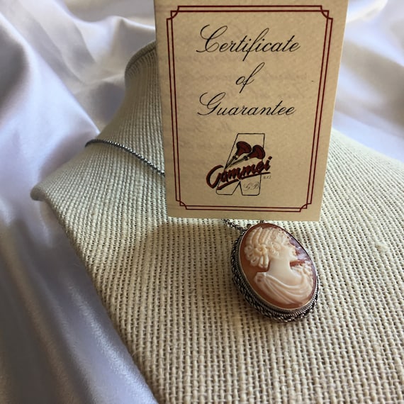 Vintage Italian Signed Borriello Cameo Pin Pendan… - image 7