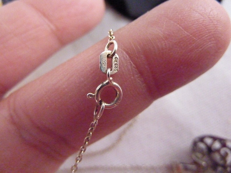 Vintage Sterling Silver Scroll Heart Necklace