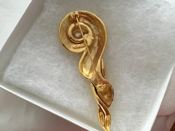 M JENT Gold Tone Twist Twisted Spiral Brooch Mode… - image 7