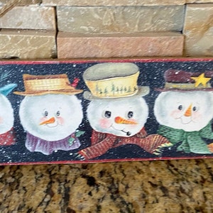 Snowman Sign Plaque Home Decor Farmhouse Handmade