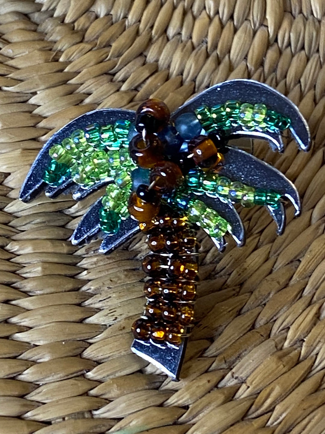 Vintage Liz Tech Brooch Pin Tropical Palm Tree 2006 Etsy