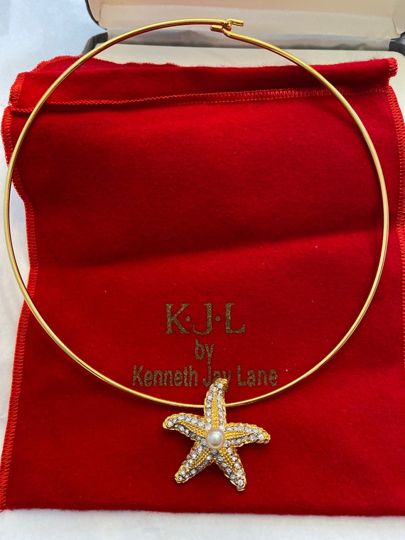 Kenneth Jay Lane Necklace and Starfish Pendant Go… - image 3