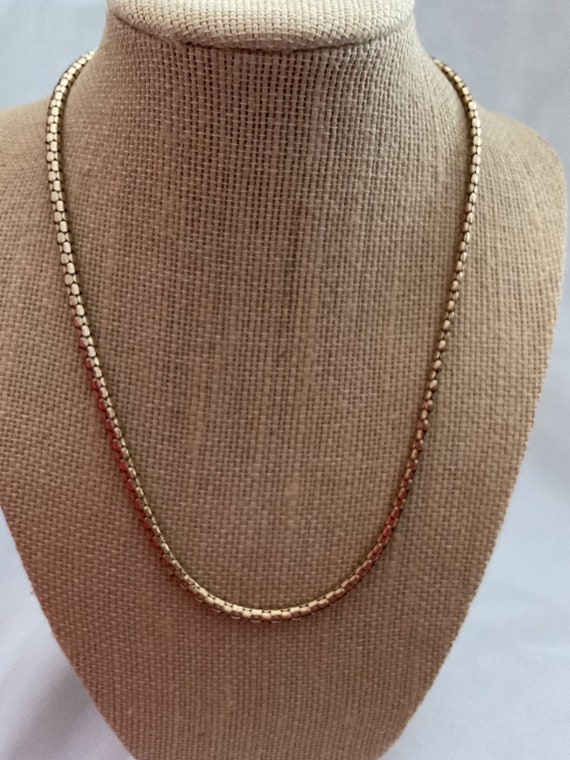 Vintage 12k Gold filled Necklace Patterned Snake C