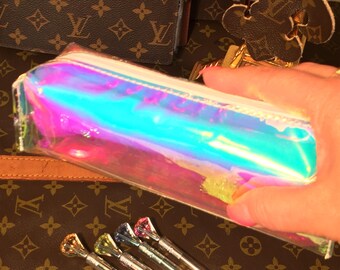 Holographic Iridescent Pencil/Pen Pouch with cotton silk tassel- OS