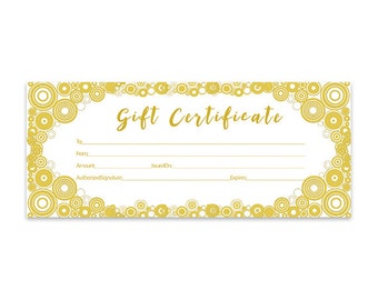 yellow white gift certificate download flowers premade etsy