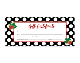 gold snowflake stripes christmas gift certificate etsy