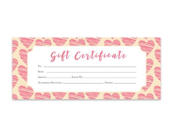 striped pink striped red striped gift certificate download etsy