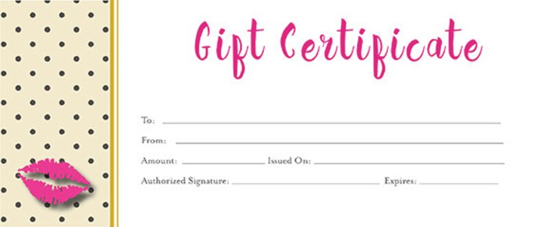 Lips Lipsense Pink Lips Blank Gift Certificate Download | Etsy