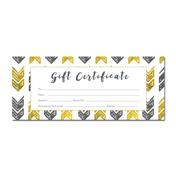 Tribal Gift Certificate Gift Certificate Template gift for | Etsy
