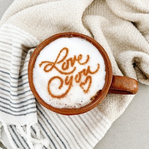 Coffee Stencil Art, Rise Shine Art Latte Cappuccino Art Stencil, Love You  Stencil, Cookie Stencil, DIY Coffee Art, Coffee Art, Calligraphy 
