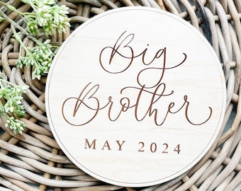 Big Brother Coming Pregnancy Announcement Sign, Pregnancy Picture, We're Pregnant, Baby Coming Year, Baby Announcement Wood Sign