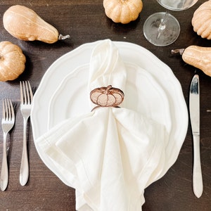 White pumpkin shop napkin rings