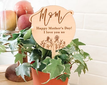 Mother's Day Gift, Mom Gift Idea, Plant Stake Happy Mother's Day Mom I Love you Xo, Gift for Mom, Mom Plant Lover, Plant Gift, Mothers Day