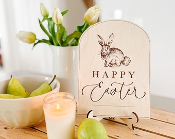 Happy Easter Wood Sign, Easter Spring Decor, Easter Decorating Styling Vignette, Easter Decor, Bunny Decor, Spring Trending Decor, Rustic