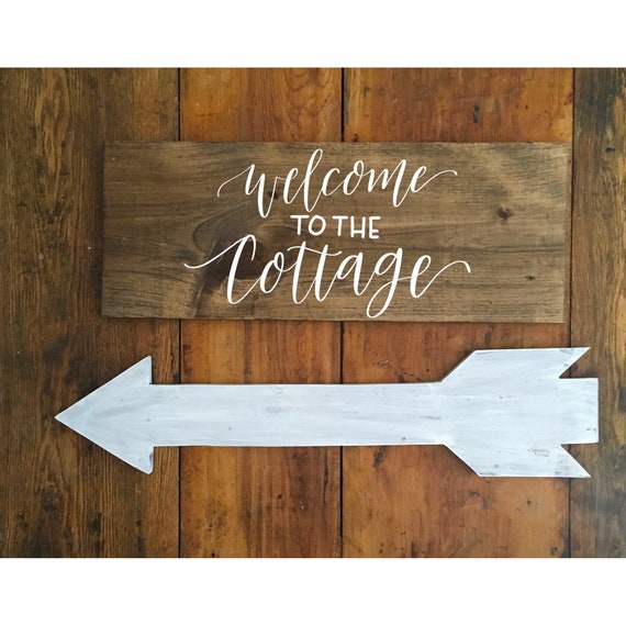Welcome To The Cottage Cottage Chic Cottage Decor Wooden Etsy