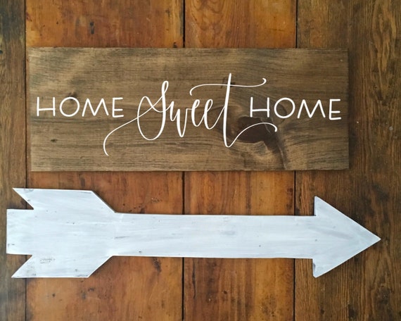 Home Sweet Home Farmhouse Wood Sign Wooden Sign Decor Wood Etsy