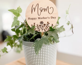 Happy Mother's Day Plant Stake, Mother's Day Gift for Mom, Plant Gift, Mom Plant Lover, Mother's Day Idea, Gifts for Mommy
