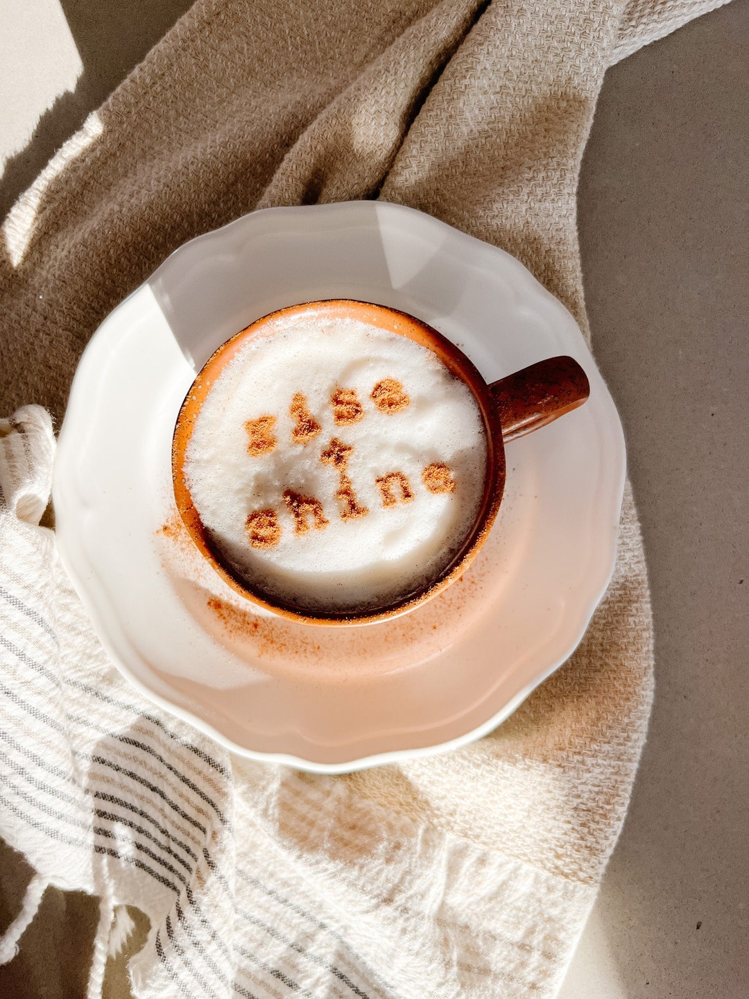 Coffee Stencil Art Rise Shine Art Latte Cappuccino Art Etsy