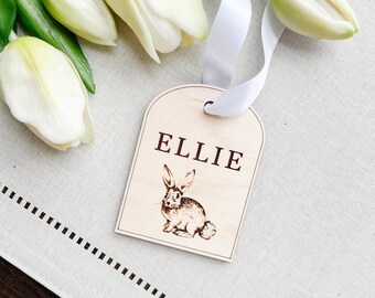 Easter Tag, Easter Name Tag, Easter Basket Tag, Easter Name Tag, Easter Kids Basket Tag, Easter Calligraphy Name Tag, Wood Name Tag, Easter