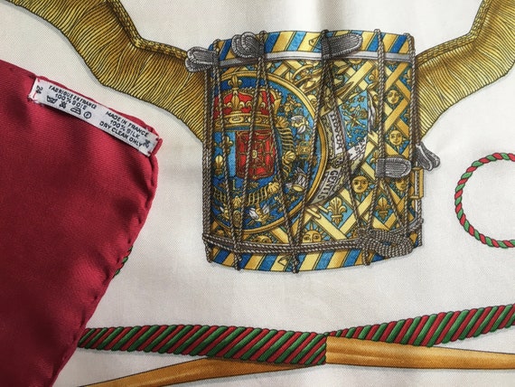 VINTAGE HERMES SCARF - Multicolored "Les Tambours… - image 6