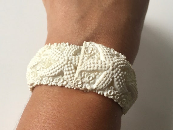 VINTAGE CELLULOID BRACELET - Mid-century French w… - image 2