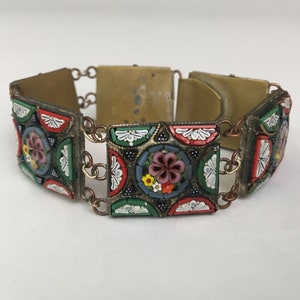 MICRO MOSAIC BRACELET - Wide vintage glass micro mosaic bracelet from the 1950&#39;s from Italy