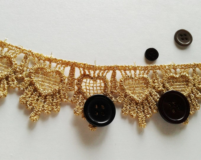 Metallic Gold Fabric Trim 1 Inch/gold Trim/crafts/metallic Etsy