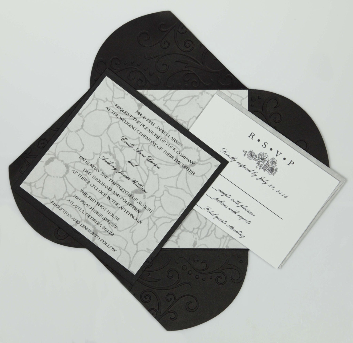 Simple Yet Elegant Wedding Invitation Suite Sample Card Etsy