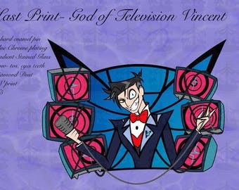 Last reprint PO! God of television- Vincent Whittman - blue chrome hard enamel pin