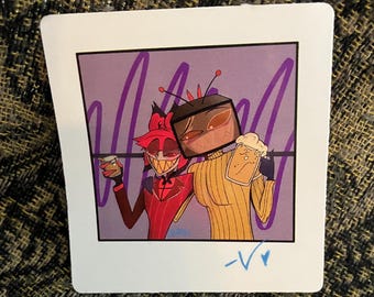 Past RadioStatic vinyl sticker - ‘Pals’ - Vox and Alastor- hazbin hotel fan merch
