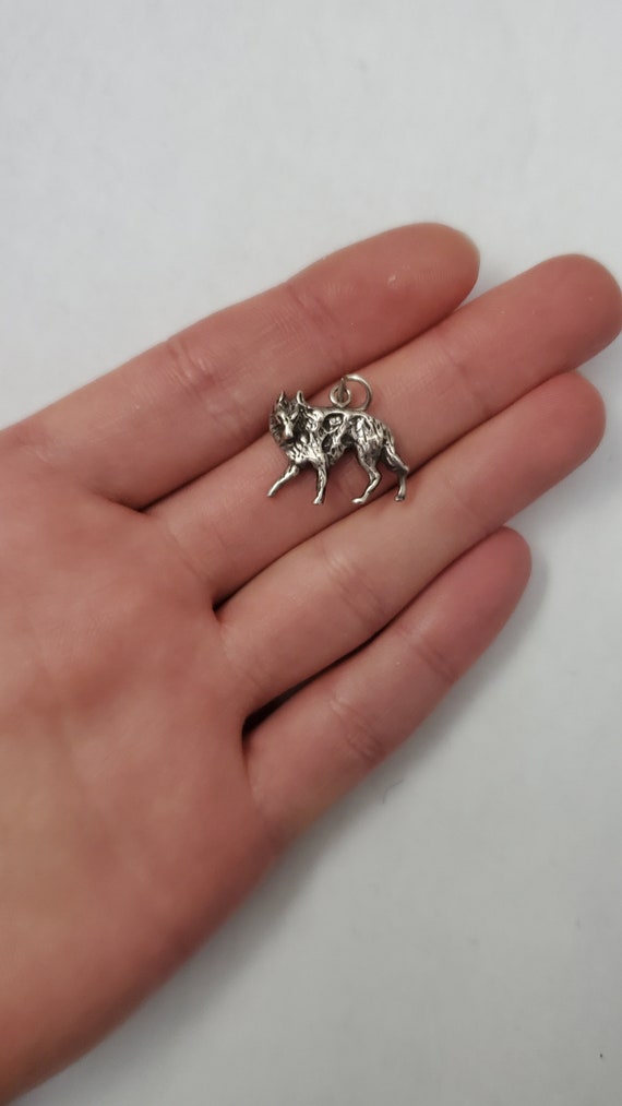 Vintage Sterling Silver 925 Wolf Pendant