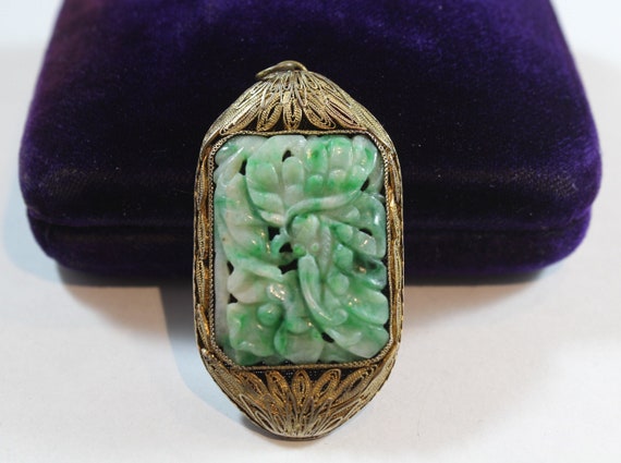 Antique Sterling Silver Chinese Filigree Carved F… - image 1
