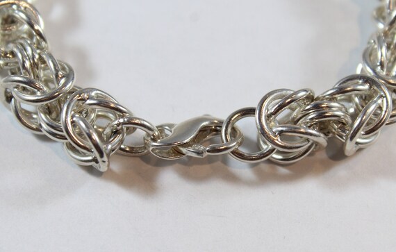 Vintage Sterling Silver Thick Chain Bracelet - Etsy