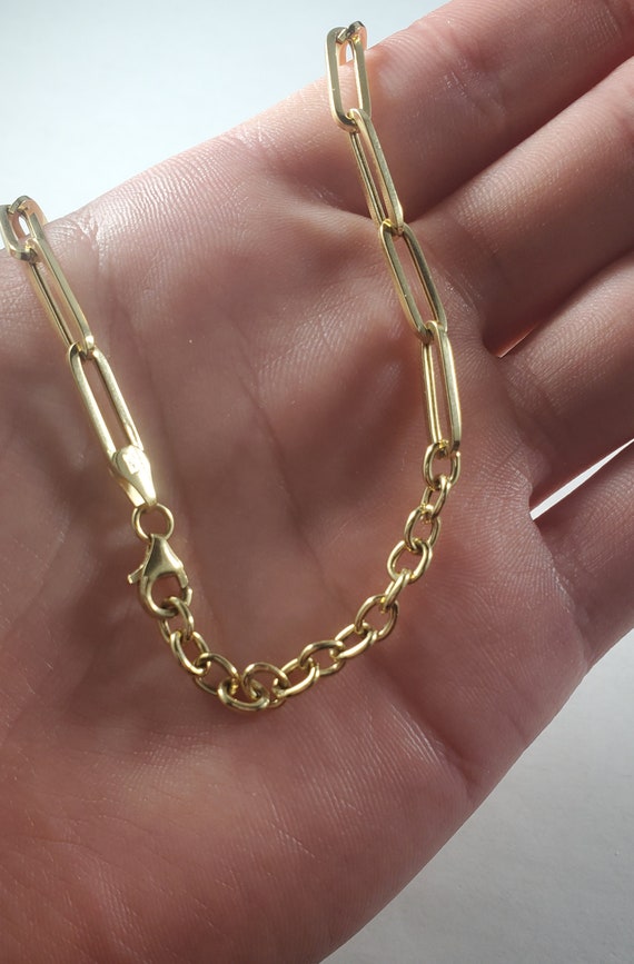 Vintage 18k Gold Rectangular Shape Chain Necklace - image 2