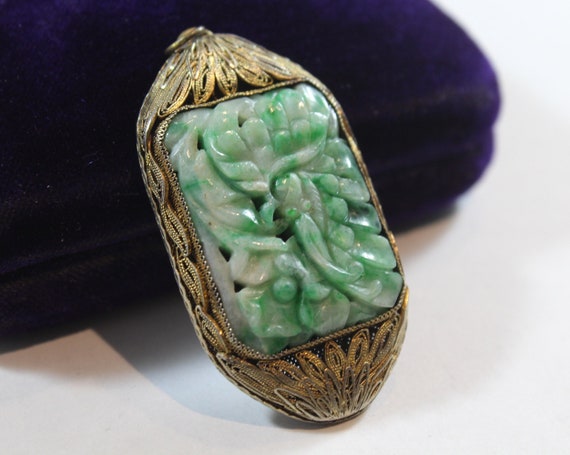 Antique Sterling Silver Chinese Filigree Carved F… - image 3