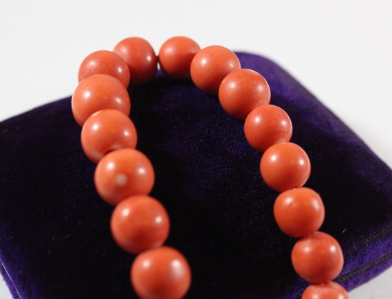 Antique 14k Gold Natural Orange Coral with Pearl … - image 5