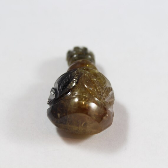 Antique Carved Leaf Tourmaline Tiny Perfume/Sniff… - image 6