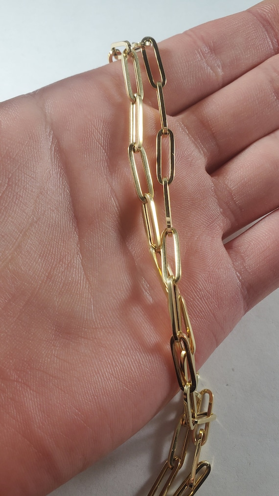 Vintage 18k Gold Rectangular Shape Chain Necklace - image 4