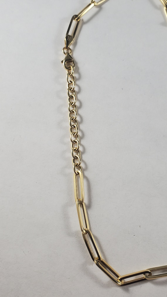 Vintage 18k Gold Rectangular Shape Chain Necklace - image 3