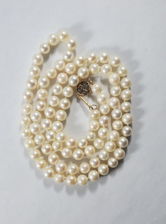 Vintage 14k Japanese Akoya 5mm Pearl Bead Necklace - image 3