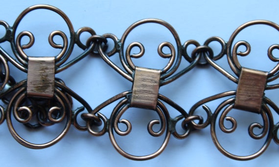 Vintage Handmade Copper Bracelet - image 5