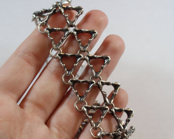 Vintage Sterling Silver Triangular Shape Pattern … - image 2