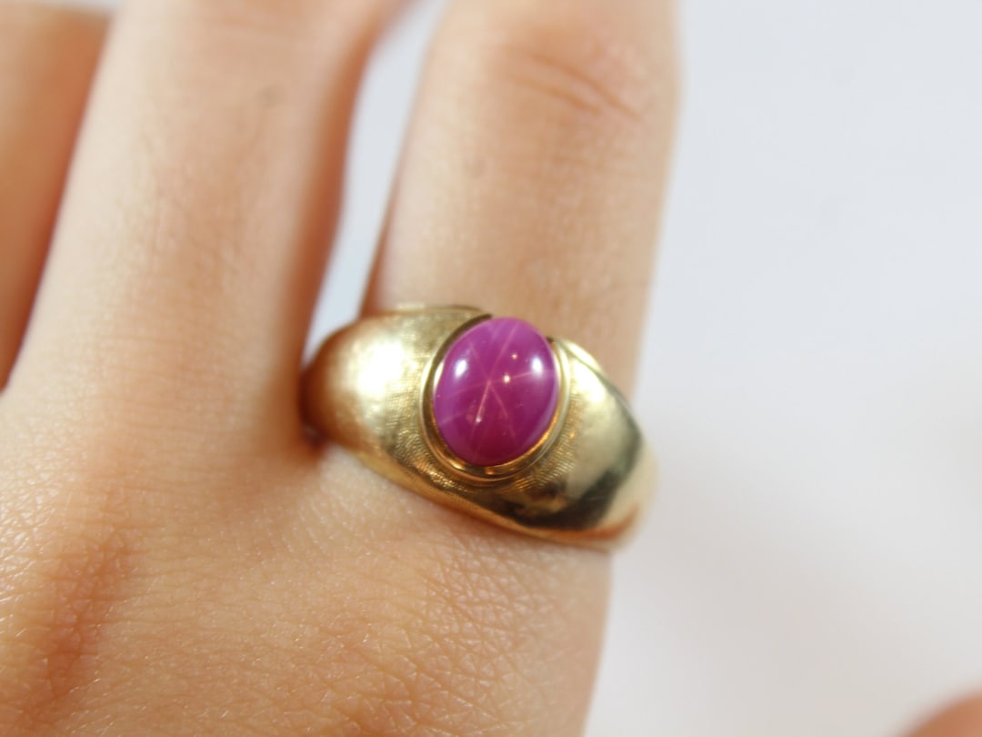 Vintage 10k Gold Natural Star Ruby Ring 9.75US - Etsy