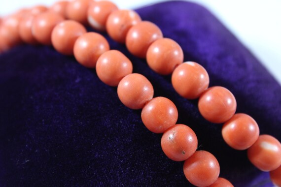 Antique 14k Gold Natural Orange Coral with Pearl … - image 4