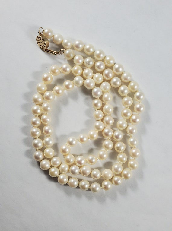 Vintage 14k Japanese Akoya 5mm Pearl Bead Necklace - image 4
