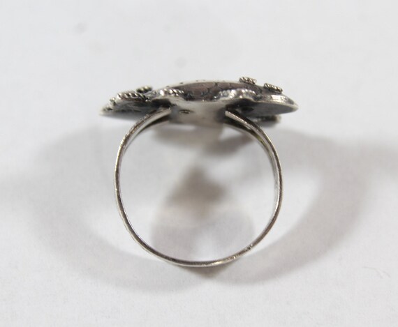 Vintage Sterling Silver Two Smiling Fish Ring 6.5… - image 3