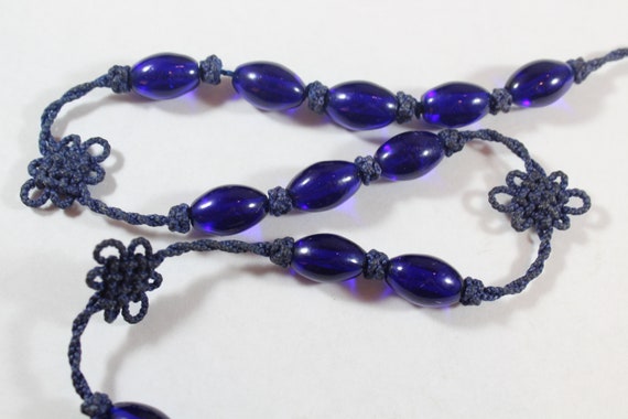 Antique Art Deco Chinese Knot Purpleish Blue Peki… - image 4