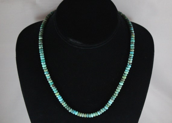 Vintage Sterling Silver Natural Turquoise Necklace - image 2