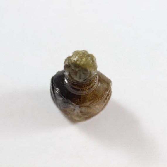Antique Carved Leaf Tourmaline Tiny Perfume/Sniff… - image 7